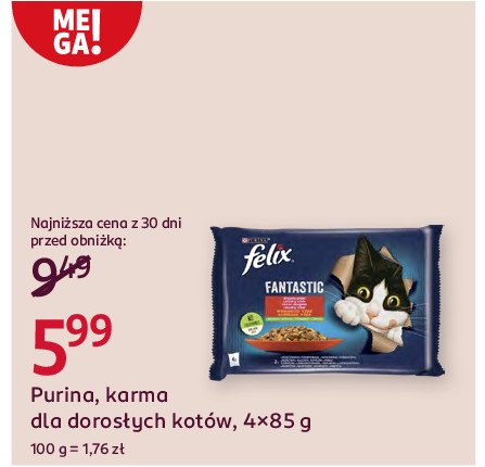 Karma dla kota wiejskie smaki w galaretce Purina felix fantastic promocja w Rossmann