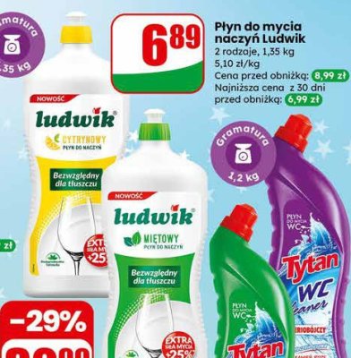 Płyn do mycia naczyń Ludwik cytrynowy promocja w Dino