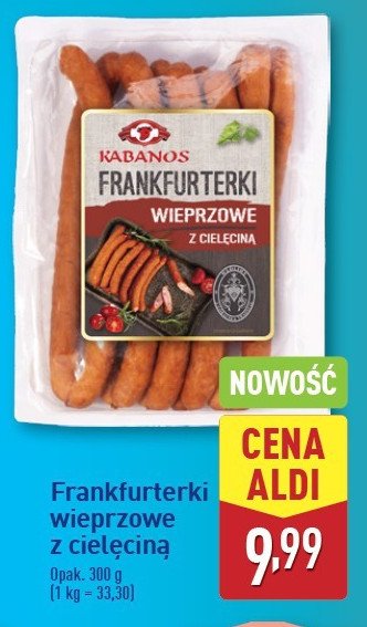 Frankfurterki wieprzowe z cielęciną Kabanos promocja