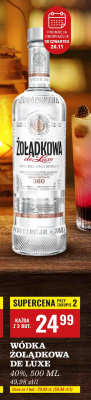 Wódka ŻOŁĄDKOWA DE LUXE 500 ML promocja w Biedronka