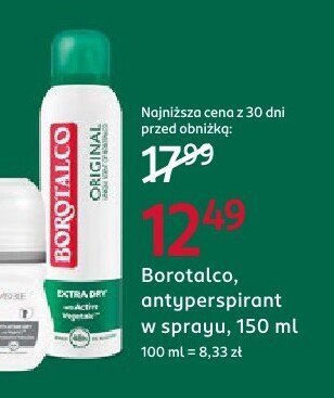 Dezodorant Borotalco, antyperspirant w spreju, 150 ml promocja w Rossmann