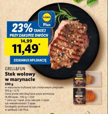 Stek wołowy w marynacie z kolorowym pieprzem Grill and fun promocja