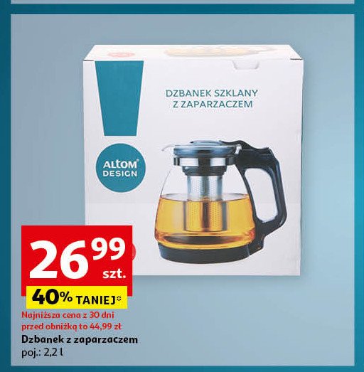 Dzbanek z zaparzaczem 2.2 l Altom design promocja w Auchan