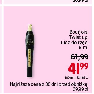 Tusz do rzęs nr. 24 black BOURJOIS TWIST UP promocja w Rossmann