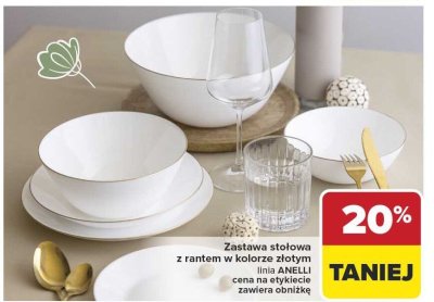 Zastawa stołowa z rantem w kolorze złotym linia ANELLI promocja w Carrefour