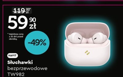 Słuchawki bezprzewodowe TW982 promocja w Biedronka