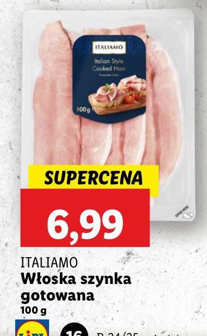 Szynka surowa włoska Italiamo promocja w Lidl
