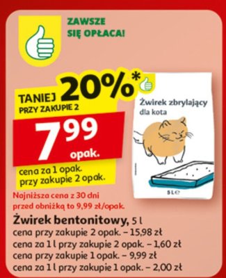 Żwirek bentonitowy dla kota promocja w Auchan