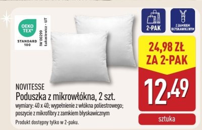 Poduszka z mikrowłókna 2 szt. 40x40 cm promocja w Aldi