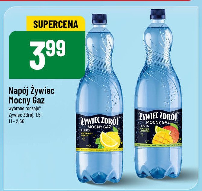 Woda mocny gaz mango limonka Żywiec zdrój promocja