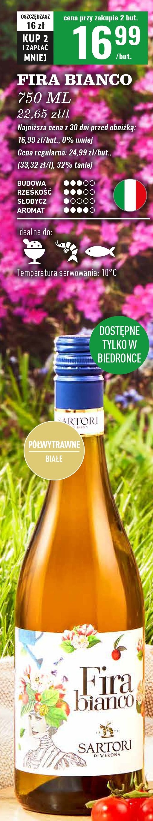 Wino Fira bianco promocja w Biedronka