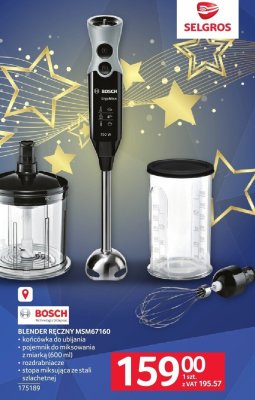 Blender ręczny Bosch MSM67160 promocja w Selgros