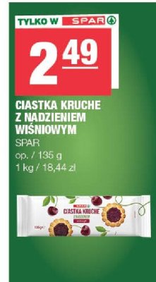 Ciastka kruche z nadzieniem wiśniowym SPAR promocja w SPAR