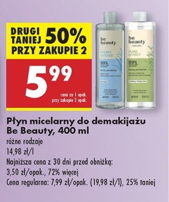Płyn micelarny pure effect Be beauty natural promocja