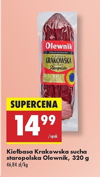 Kiełbasa krakowska sucha staropolska Olewnik promocja