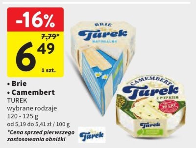 Brie, Camembert TUREK promocja w Intermarche