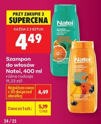 Szampon do włosów Natēl, 400 ml promocja w Biedronka