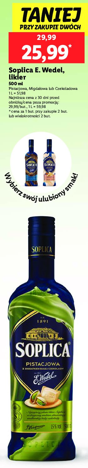 Likier pistacjowy Soplica e. wedel promocja w Lidl
