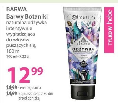 Odżywka do włosów BARWA Barwy botaniki naturalna intensywnie wygładzająca do włosów puszących się promocja w Hebe