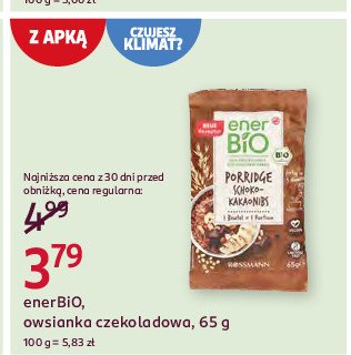 Owsianka czekoladowa Enerbio promocja w Rossmann