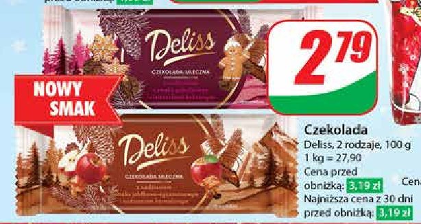 Czekolada mleczna jab艂kowo-cynamonowa Deliss promocja
