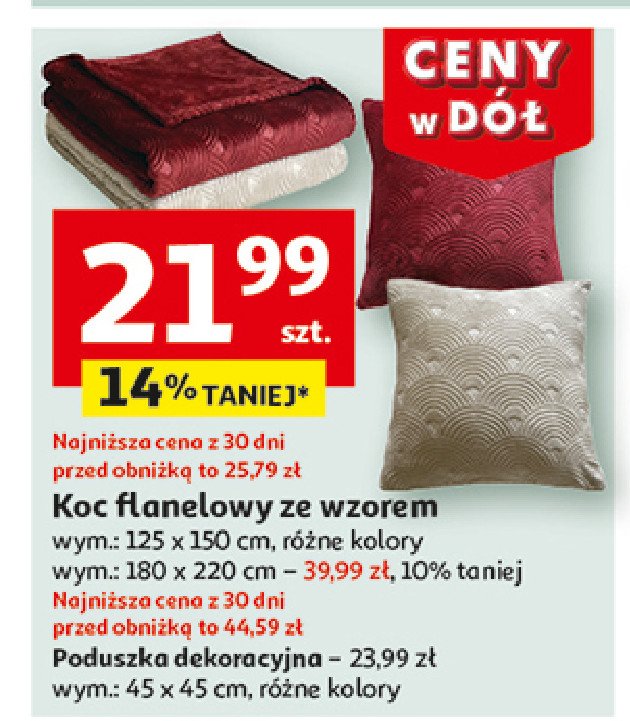 Koc flanelowy 180 x 220 cm Actuel promocja