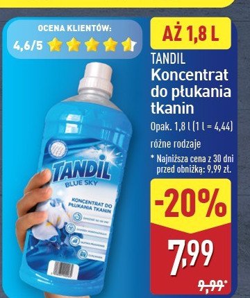 Koncentrat do płukania tkanin blue sky Tandil promocja w Aldi