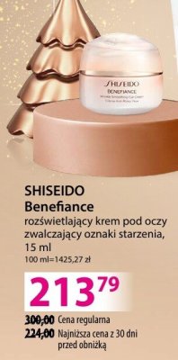 Krem SHISEIDO Benefiance rozświetlający pod oczy zwalczający oznaki starzenia, 15 ml promocja w Hebe