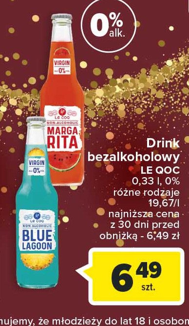 Drink bezalkoholowy blue lagoon LE COQ promocja