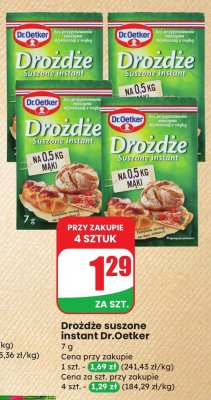Drożdże suszone instant Dr.Oetker promocja w Dino