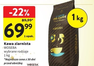 Kawa ziarnista WOSEBA wybrane rodzaje promocja w Intermarche