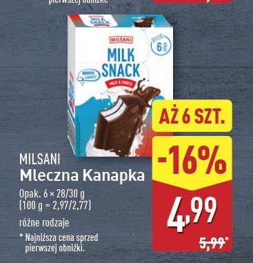 Mleczna kanapka Milsani milk snack promocja