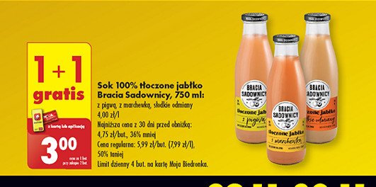 Sok tłoczony jabłko i pigwa Bracia sadownicy promocja