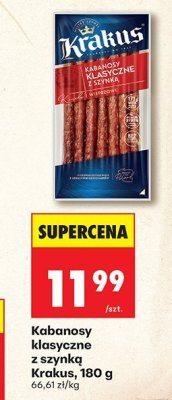 Kabanosy Kabanosy klasyczne z szynką Krakus promocja w Biedronka