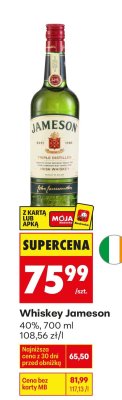 Whisky Jameson 40%, 700 ml promocja w Biedronka