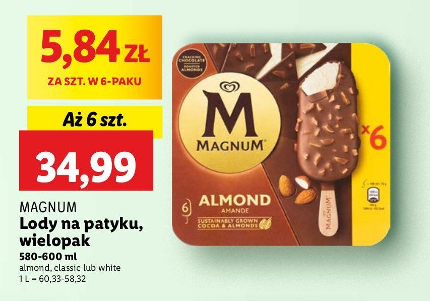 Lód mini classic Algida magnum promocja w Lidl