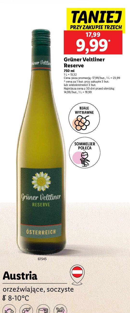 Wino GRUNER VELTLINER RESERVE promocja w Lidl