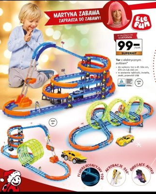 Tor z elektrycznym autkiem ELE FUN promocja w Biedronka