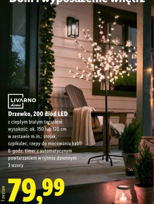 Drzewko 200 diod LED z ciepłym białym światłem promocja w Lidl