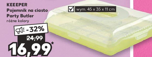 Pojemnik na ciasto 45 x 35 x 11 cm Keeeper promocja