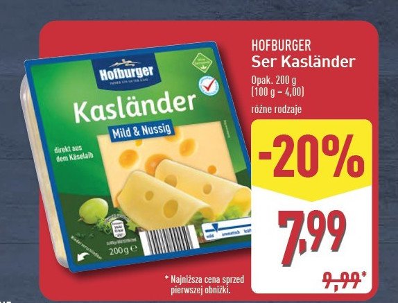 Ser kaslander Hofburger promocja