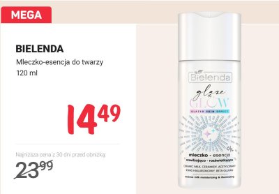 Mleczko-esencja do twarzy Bielenda Glaze Glow promocja w Rossmann