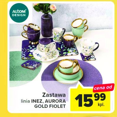 Zestaw stołowy gold fiolet Altom design promocja