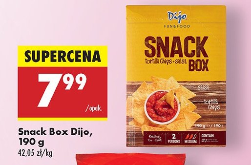 Snack box: nachosy + sos salsa Dijo promocja w Biedronka