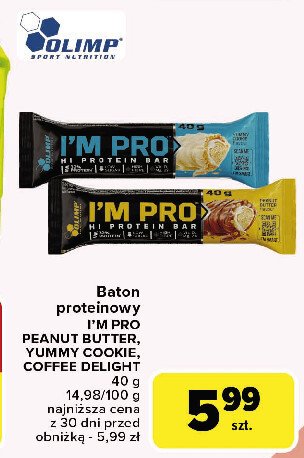 Baton proteinowy peanut butter Olimp i'm pro promocja w Carrefour