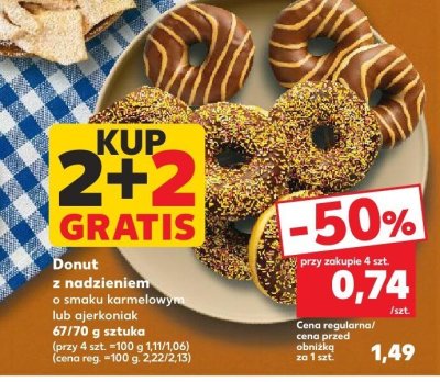 Donut z nadzieniem o smaku karmelowym Kaufland promocja w Kaufland