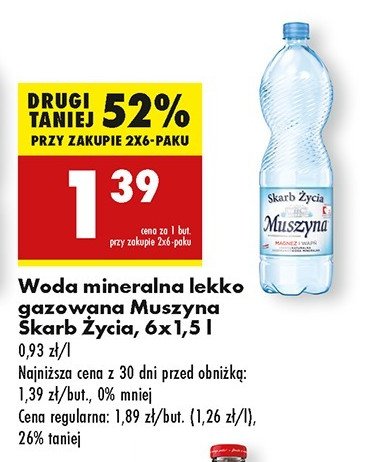 Woda lekko gazowana Muszyna skarb 偶ycia promocja