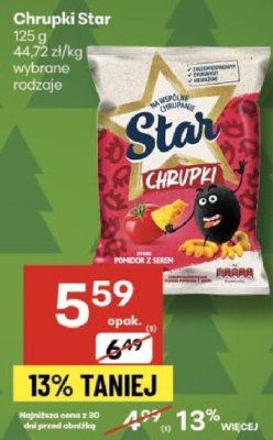 Chipsy Chrupki Star promocja w Delikatesy Centrum