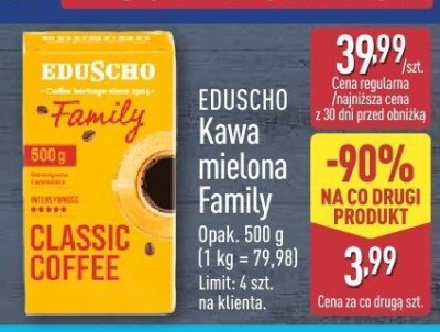 Kawa mielona Family EDUSCHO promocja w Aldi