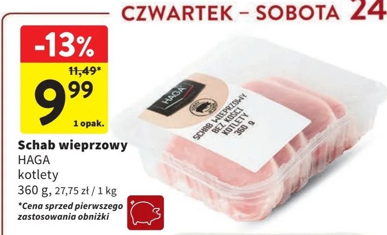 Schab wieprzowy plastry Haga promocja